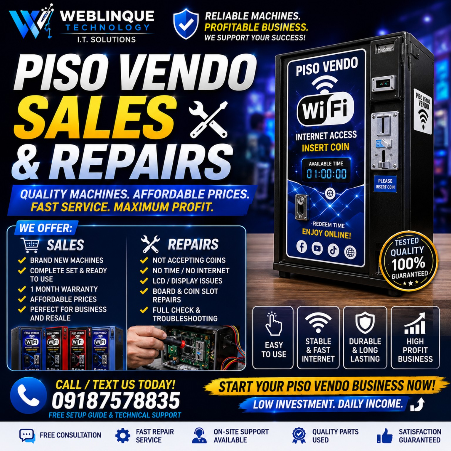 Piso Vendo sales and repair promotion